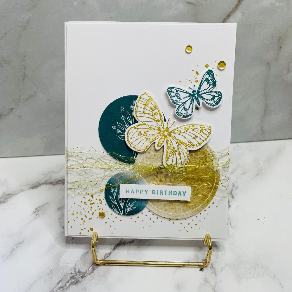 Happy Birthday Butterfly Elegance Handmade Greeting Card